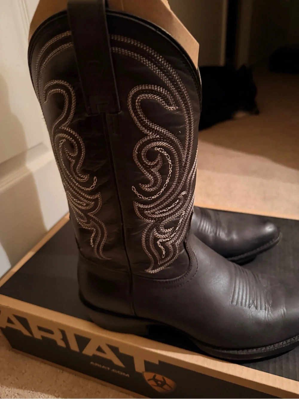Ariat Brown and Black Leather Men's Western Cowboy Boots